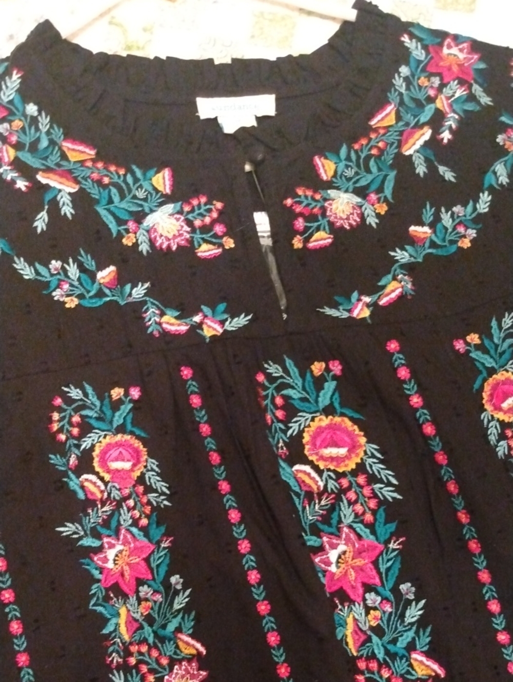 Sundance Black Embroidered Top - Picture 4 of 5